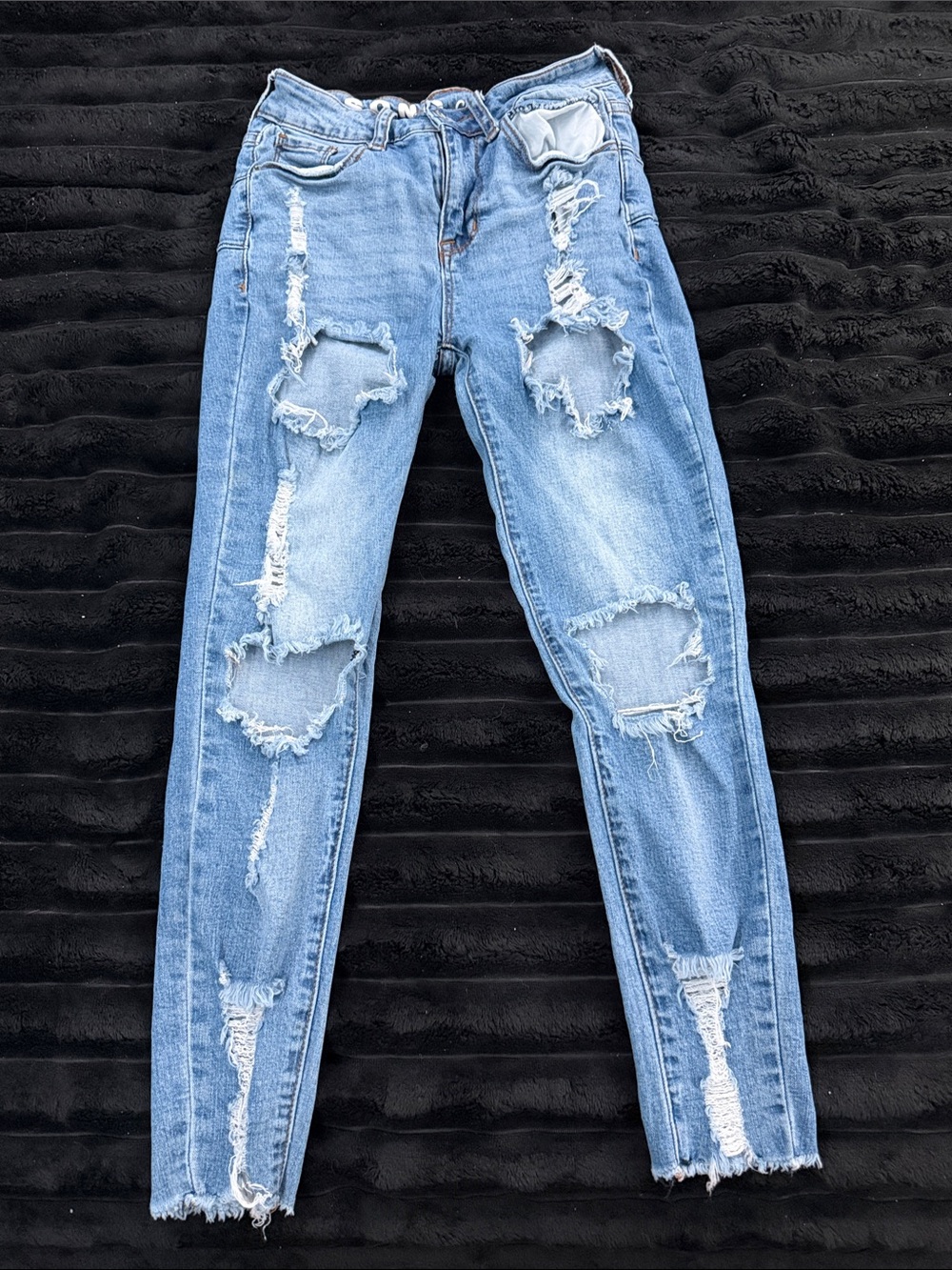 Ripped Light Blue Women's Skinny Jeans